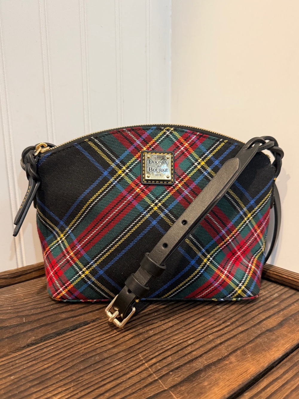 Dooney & Bourke Tartan Penny Leather and Plaid Crossbody Bag